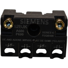 NEW Siemens 52BJK A600 10A 600V AC/DC 30mm 1NO 1NC Contact Block