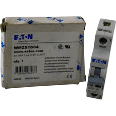 NEW Eaton WMZS1C04 Miniature Circuit Breaker 4A 1P C-Curve 10kA 277VAC DIN Rail