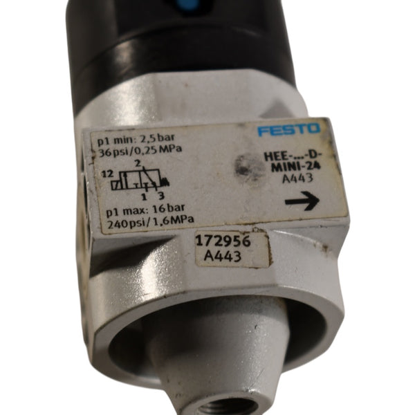 Festo HEE-D-MINI-24 172956 G1/8 24VDC Pilot Operated Valve – VB ...