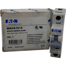 NEW Eaton WMZS1C15 Miniature Circuit Breaker 15A 1P Type C UL 1077 10kA 277V AC