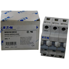 NEW Eaton WMZS3D32 Circuit Breaker 32A 3P Type D UL 1077 10kA 277/480V DIN