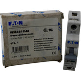 NEW Eaton WMZS1C40 Miniature Circuit Breaker 40A 1P Type C UL 1077 10kA 277V AC