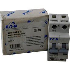NEW Eaton WMZS2C40 Circuit Breaker 40A 2P Type C UL 1077 10kA 277/480V DIN
