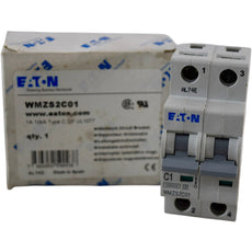 NEW Eaton WMZS2C01 Miniature Circuit Breaker 1A 2P 277/480V C-Curve 10kA