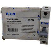 NEW Eaton WMZS1D20 Miniature Circuit Breaker 20A 1P D-Curve 277/480V 10kA