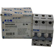 NEW Eaton WMZS3D05 Miniature Circuit Breaker 5A 3P D-Curve 277/480V 10kA