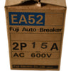 NEW FUJI EA52/15 Auto Circuit Breaker 2-Pole 15A 600VAC 240VAC 2.5kA