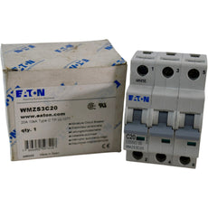 NEW Eaton WMZS3C20 20A 3P Type C Circuit Breaker UL 489 480/277V 10kA