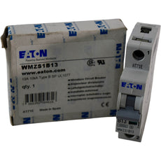 NEW Eaton WMZS1B13 13A 1P Type B Circuit Breaker 277V AC 10kA DIN Rail