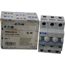 NEW Eaton WMZS3C10 10A 3P Type C Circuit Breaker UL 489 480/277V 10kA