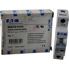 NEW Eaton WMZS1C63 63A 1P Type C Circuit Breaker UL 489 277V 10kA DIN