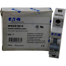 NEW Eaton WMZS1B15 15A 1P Type B Circuit Breaker UL 489 277V 10kA DIN