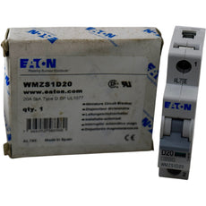 NEW Eaton WMZS1D20 20A 1P Type D Circuit Breaker UL 489 480/277V 10kA