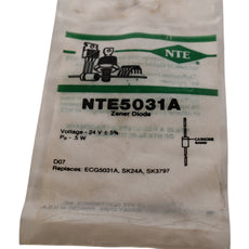 NEW NTE Electronics NTE5031A 30V 0.5W Zener Diode 5% Tolerance DO-35