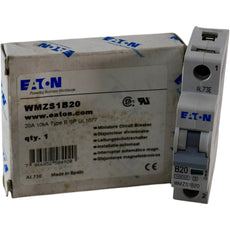 NEW EATON WMZS1B20 20A 1P Type B Circuit Breaker 277/480V 10kA UL1077
