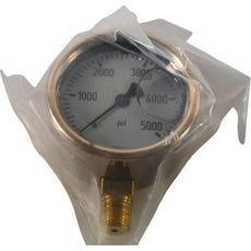 NEW Wika Liquid Filled Pressure Gauge 0-5000 PSI 1/2'' NPT Brass 2.5''