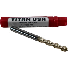 NEW Titan USA TC63102 Carbide Ball End Mill 1/4'' 2-Flute 45� Helix ZrN Coated