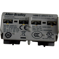 Allen Bradley 140M-C-AFA11 Ser A Auxiliary Contact 1NO/1NC 250V 5A