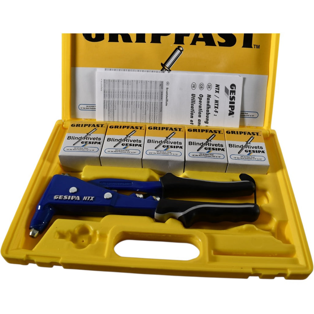 Hand Rivnut Pliers NEW Gesipa NTX Manual Hand Rivet Pliers Tool Kit w/ 5 Boxes Gripfast R ...