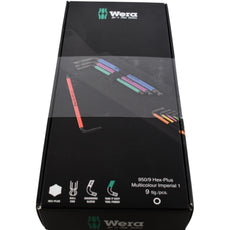 NEW Wera 05022639001 9pc SAE Hex-Plus Ball End Multicolour L-Key Set Pouch