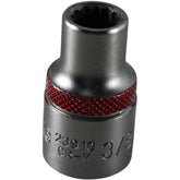 Sonic 23910 1/2'' Drive 3/8'' SAE 12-Point Socket Flank Chrome