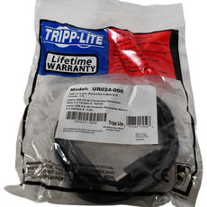 NEW Tripp-Lite UR024-006 6ft USB 2.0 Reversible A-Male to A-Female Extension Cable