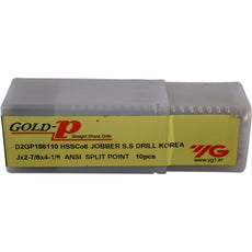 NEW YG1 D2GP186110 GoldP HSSCo8 J Jobber Drill 10pcs ANSI JX2-7/8 X 4-1/8