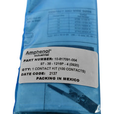 NEW Pack of 100 Amphenol 97-38-1216P-4 Crimp Pin Contact Size 12 MIL-5015
