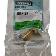 NEW Everbilt LFA-192 Brass Hose Barb Adapter 1/4'' ID Barb x 1/4'' MIP Fitting