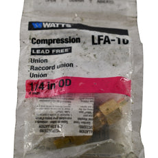NEW Watts LFA-10 1/4'' OD Compression Union Lead Free Brass Coupling