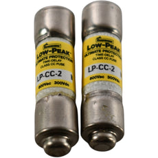NEW Lot 2 Bussmann LP-CC-2 Low-Peak Time Delay Class CC Fuse 2A 600V