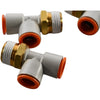 Lot of 3 NEW SMC KQ2Y13-37AS Male Run Tee Pneumatic Fitting 1/2in NPT 1/2in Tube