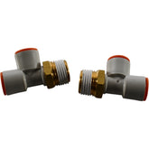 Lot of 2 NEW SMC KQ2Y13-37AS Male Run Tee Pneumatic Fitting 1/2in NPT 1/2in Tube