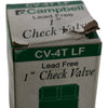 NEW Campbell CV-4T-LF Red Brass Spring Check Valve 1 inch FNPT Lead Free 200 PSI