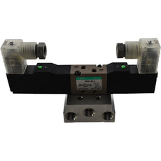 NEW CKD 4KA130-L 5-Port Solenoid Valve Single Acting w/ Base