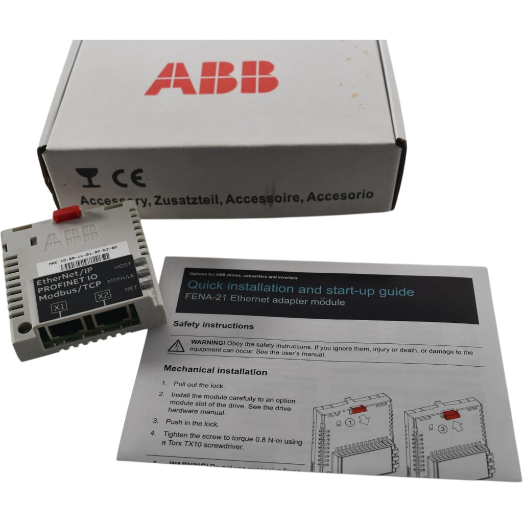 Acs Module Box NEW ABB FENA-21 Ethernet Adapter Module Inverter Drive ACS ACS580 ACS8 ...