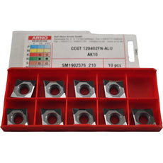 Pack of 9 NEW Arno CCGT 120402FNALU AK10 Turning Inserts Carbide Aluminum