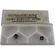 Pack of 2 NEW Ultra-Dex CCMT 21.51CX1 HP250 Carbide Inserts 0.4mm Radius