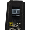 Square D HOM 15A 10kA 120/240V TIPO Circuit Breaker AD-9577 Single Pole