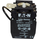 Lot of 2 Cutler-Hammer Eaton E22B11 Pushbutton Contact Block 600VAC W/ Socket