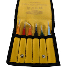 NEW Aven 18480EZ 6 pc E-Z Pick Tweezer Set Anti-Static ESD Safe Precision
