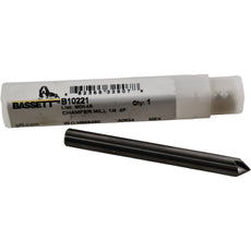 NEW Bassett B10221 Solid Carbide Chamfer Mill 4 Flute 1/4