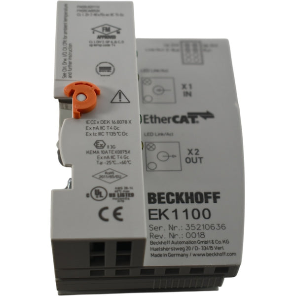 NEW Beckhoff EK1100 EtherCAT Coupler RJ45 100Mbit Bus Terminal Module ...