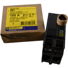 NEW Square D QO2100 100A 2 Pole Circuit Breaker 120/240V 10kA Plug-In QO Series