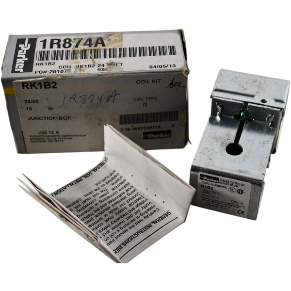 NEW Parker RK1B2 Solenoid Coil Kit 24V 60Hz 10W with Junction Box R-Se ...