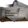 NEW Pack of 10 Chicago Hardware 1/2 Square Beveled Malleable Iron Washers Plain