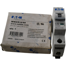 NEW Eaton WMZS1C50 50A 1 Pole Type C Miniature Supplementary Protector 277V 10kA