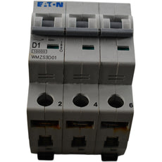 Eaton WMZS3D01 1A 3 Pole Type D 277/480V DIN Rail Circuit Breaker