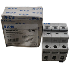 NEW Eaton WMZS3C20 20A 3 Pole Type C 10kA 277/480V DIN Rail Circuit Breaker