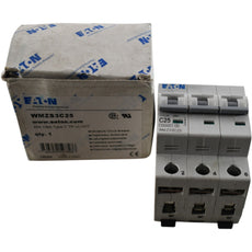 NEW Eaton WMZS3C25 25A 3 Pole Type C 10kA 277/480V DIN Rail Circuit Breaker